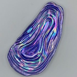 Purple Oblong Iridescent Trinket Dish